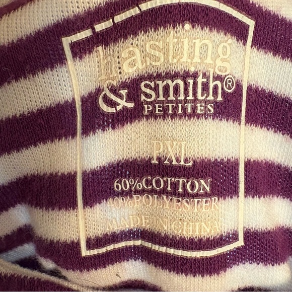 Striped Purple and White Women's Top - Picture 3 of 4